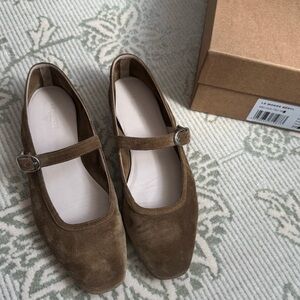 Le Monde Beryl Suede Mary Jane Ballet Flats